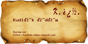Kudlák Ádám névjegykártya